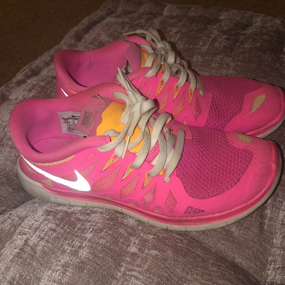 Pink white Nike free